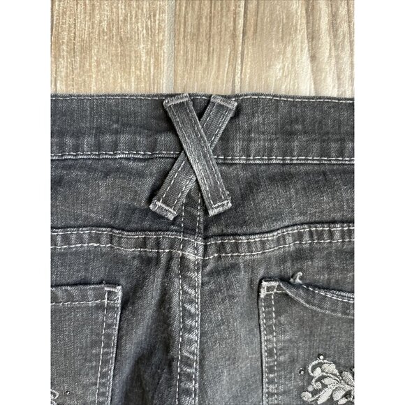 2/$18 SALE! Jordache Jeans 14P Mid Rise Black Denim Straight Embroidered Cowgirl - Picture 12 of 12